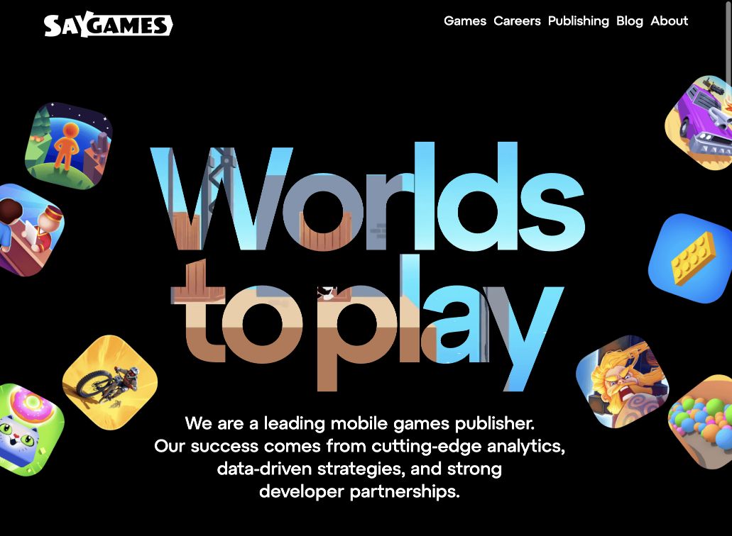 Screenshot of the official SayGames website, captured 22 October 2026